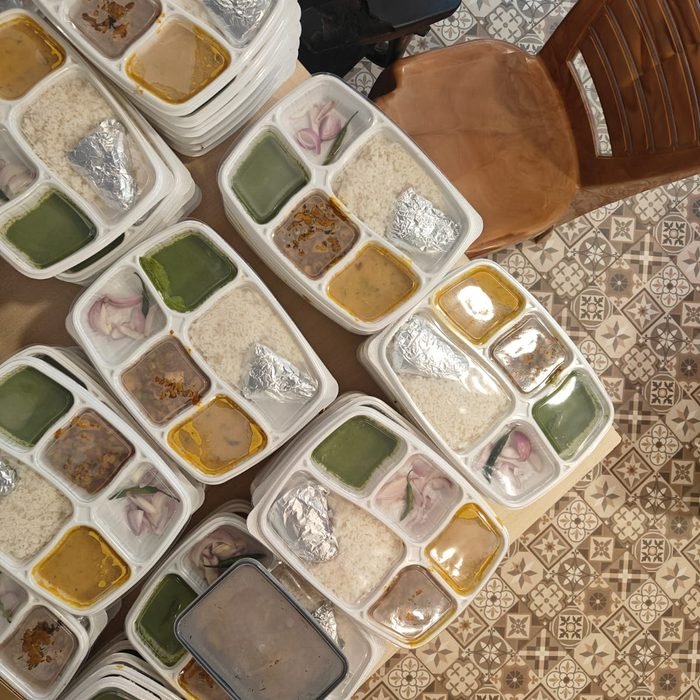 Freshly packed meal boxes